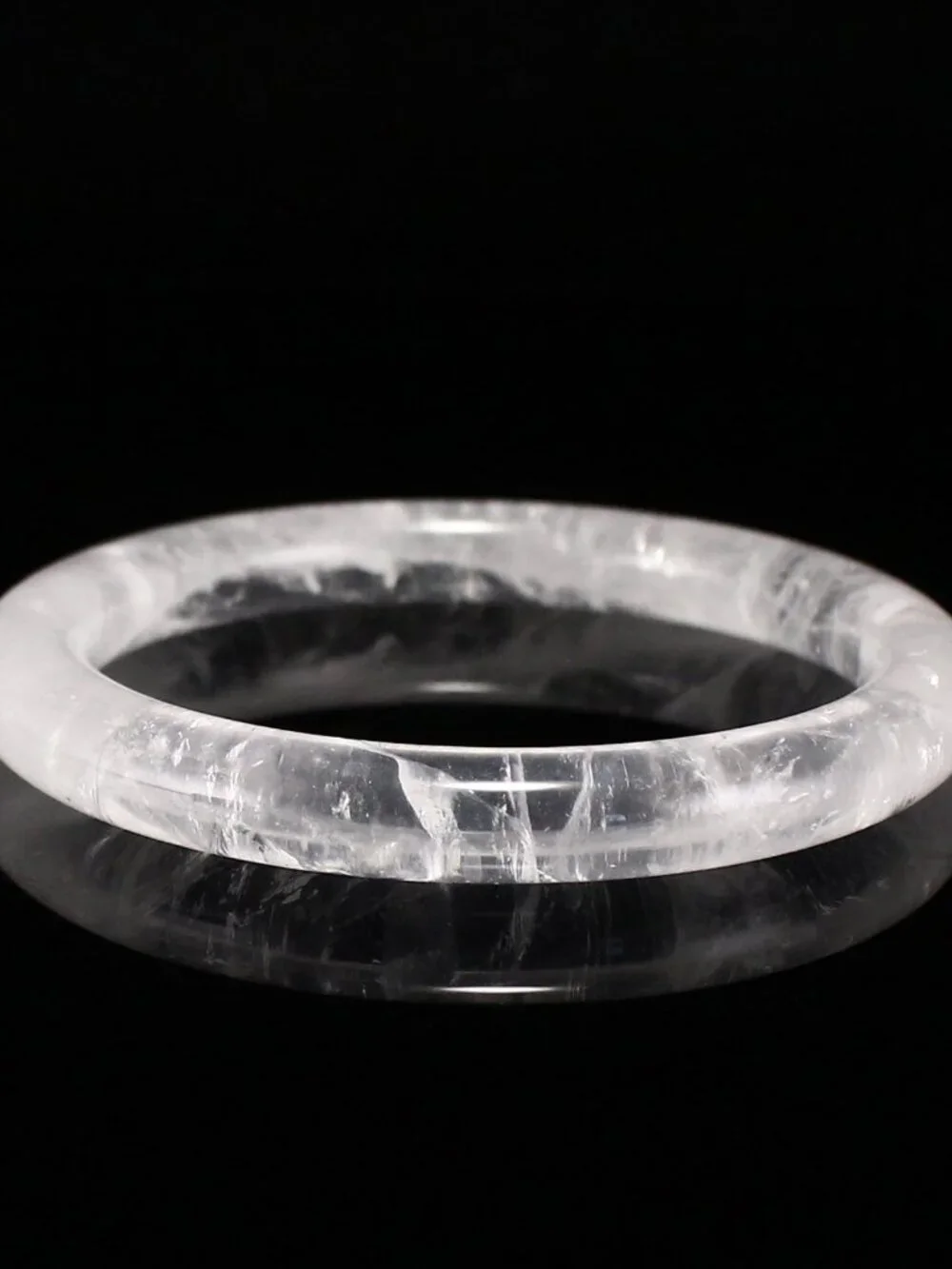 Natural Clear Quartz Bangle Bracelet 41.23g 61mm ID White Rock Crystal Certified